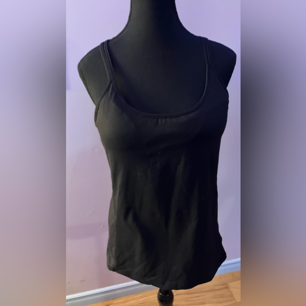 NWOT Running Girl black yoga tank with built in shelf bra size XL